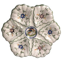 French Faience Oyster Plate Moustiers Style, circa 1940