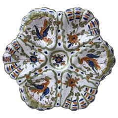 French Faience Oyster Plate Moustiers Style, circa 1940