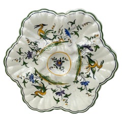 Vintage French Faience Oyster Plate Moustiers Style, circa 1940