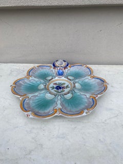French Faience Oyster Plate Saint Clement, circa 1890