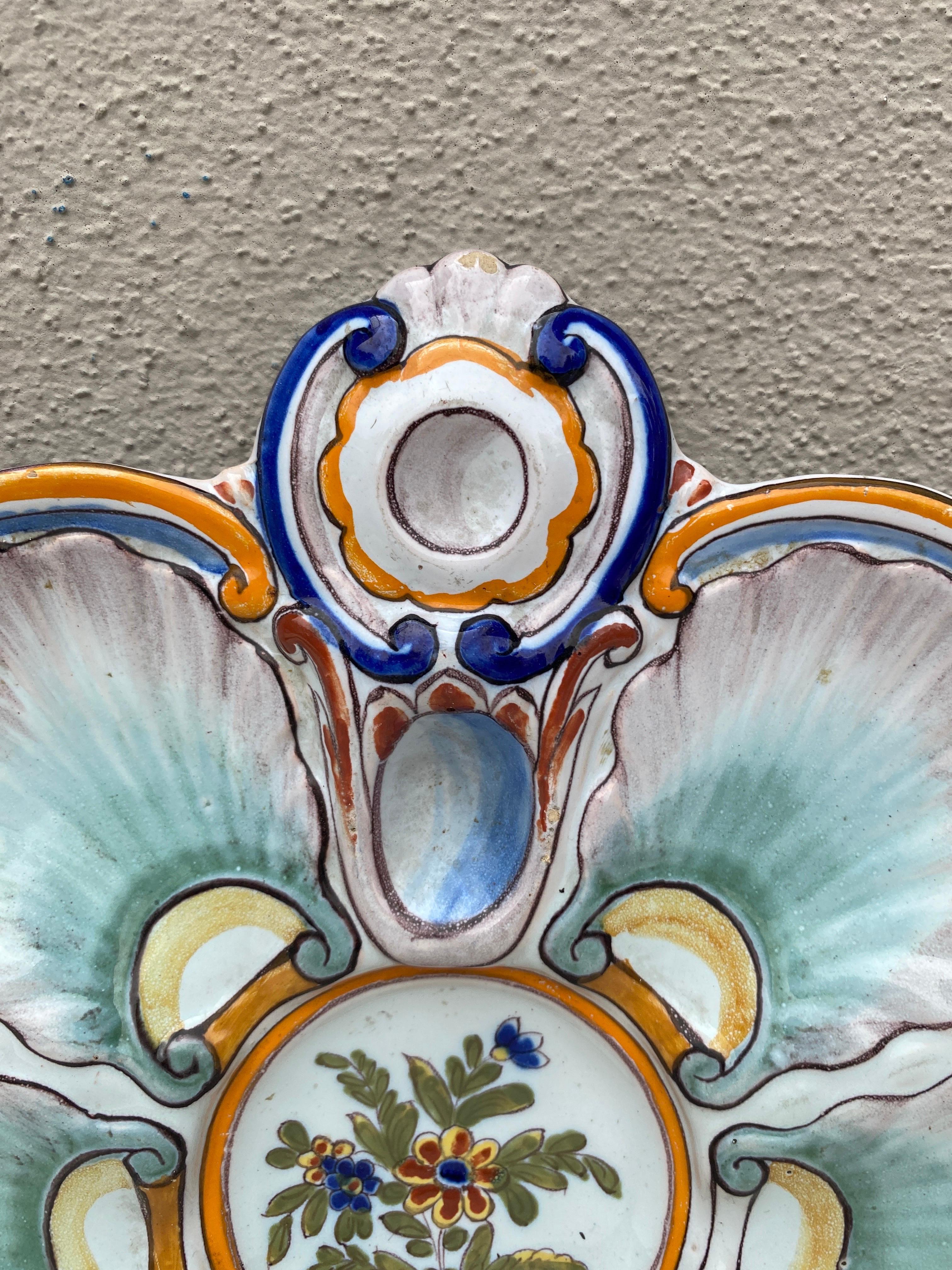 Country French Faience Oyster Plate Saint Clement, circa 1890 For Sale