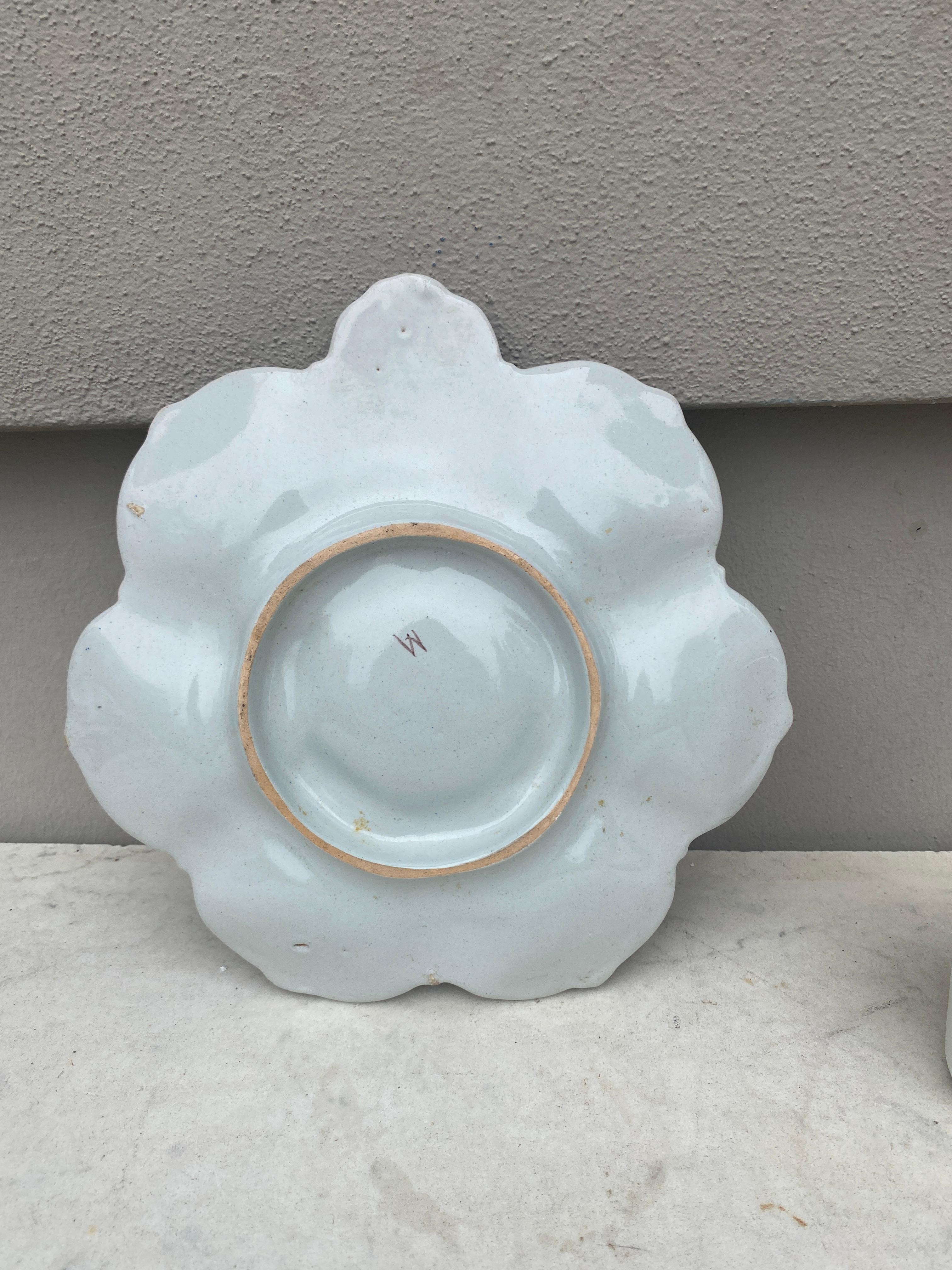 Late 19th Century French Faience Oyster Plate Saint Clement, circa 1890 For Sale