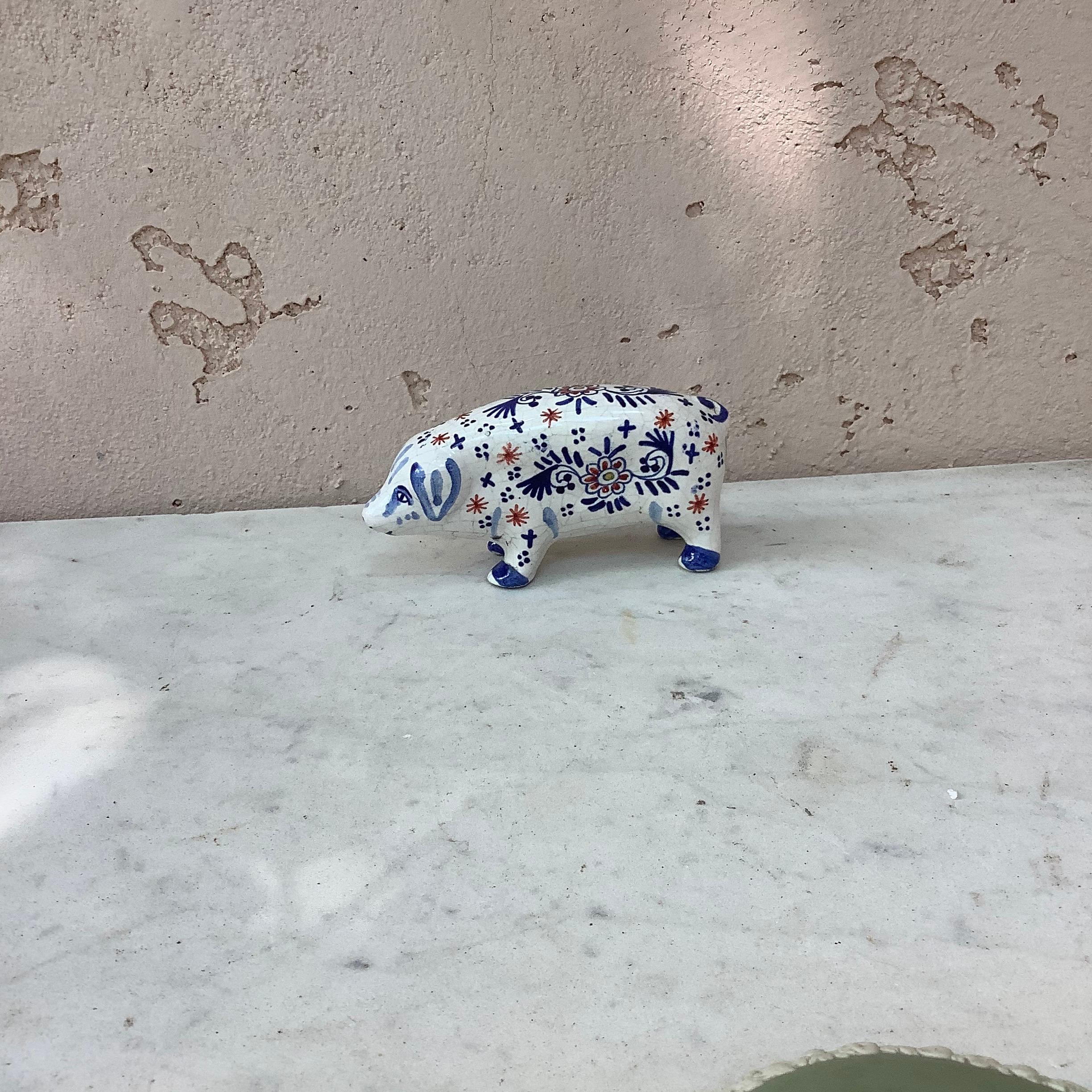 French Provincial French Faience Pig Desvres, circa 1910