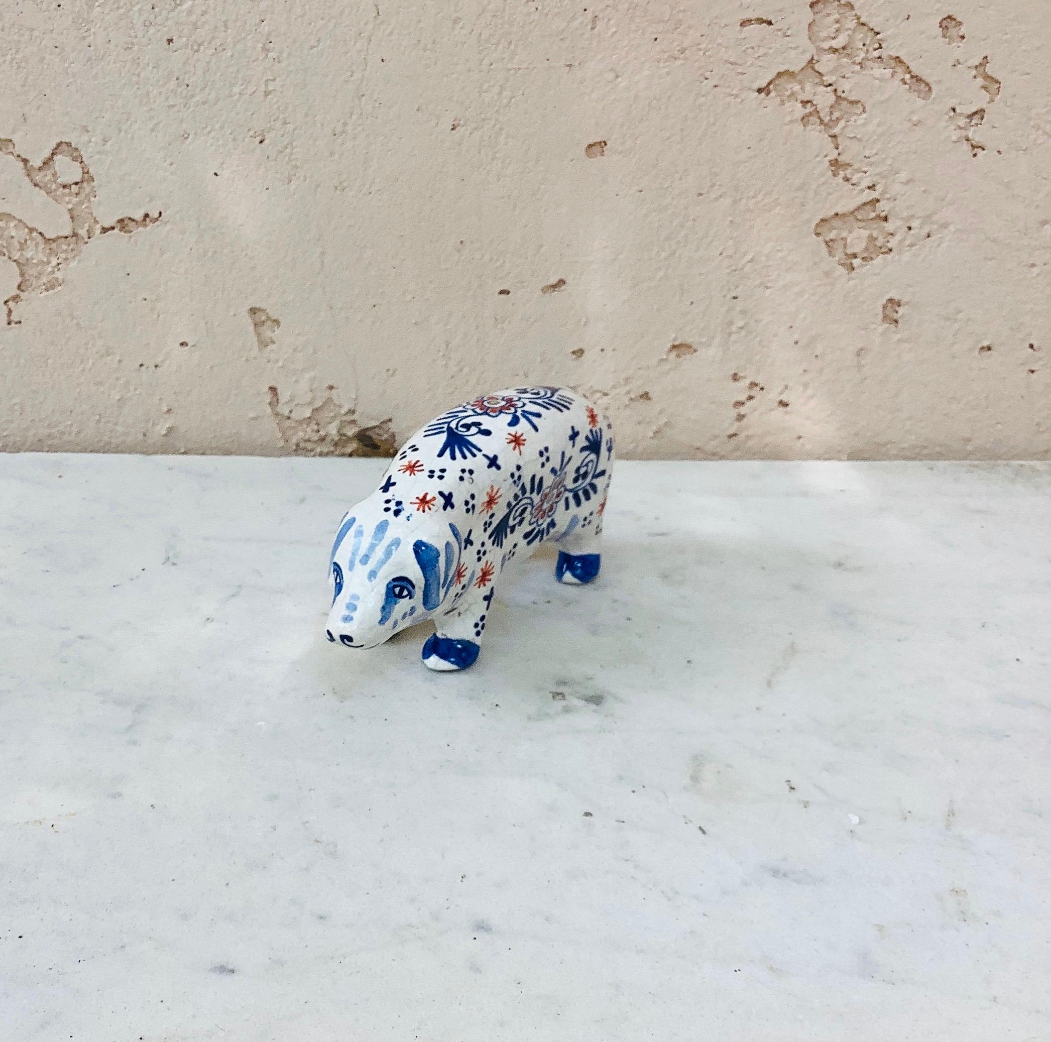 Early 20th Century French Faience Pig Desvres, circa 1910