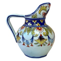 French Faience Pitcher Desvres, circa 1910
