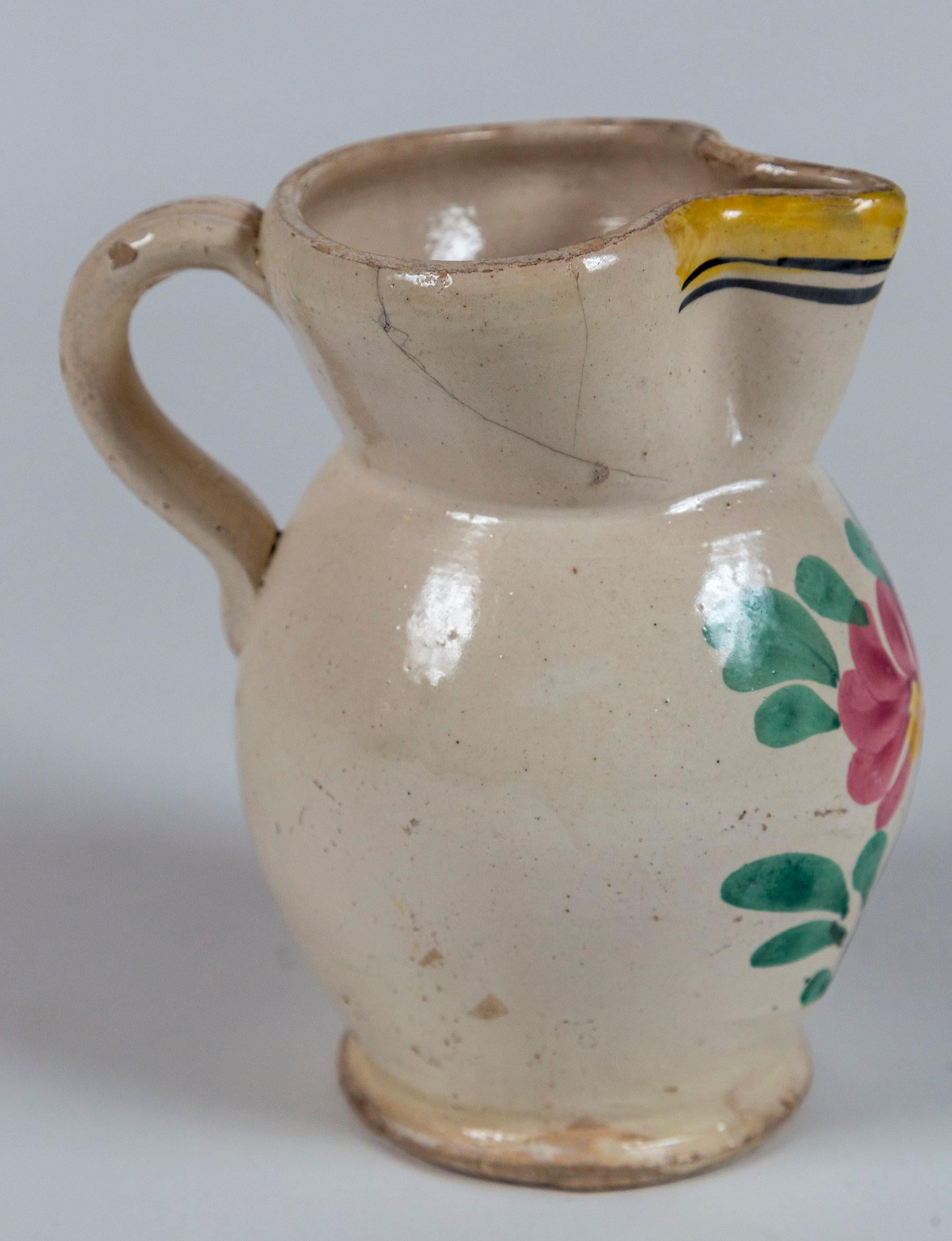 Ceramic French Faience Pitcher, Late 19th Century For Sale