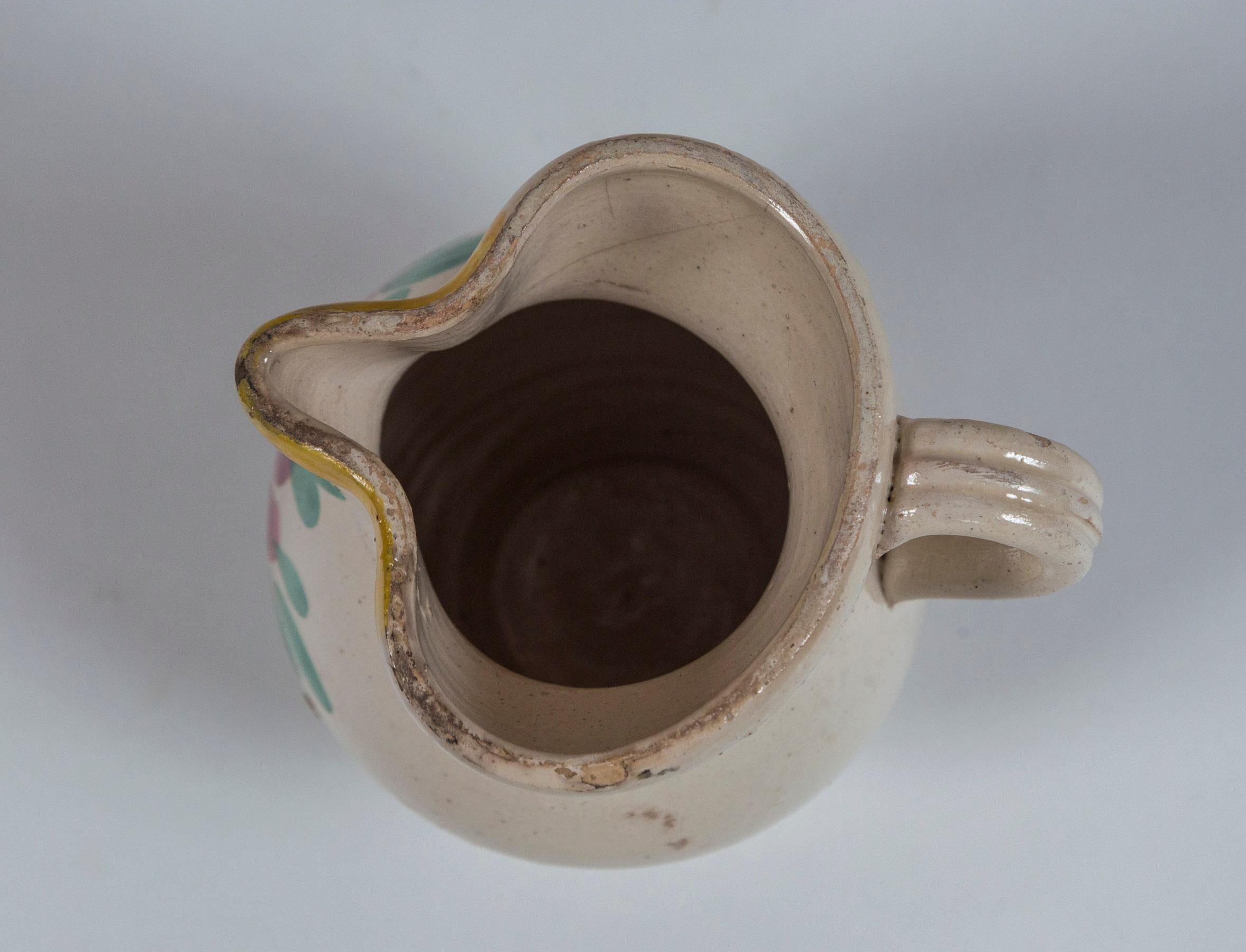 French Faience Pitcher, Late 19th Century For Sale 3