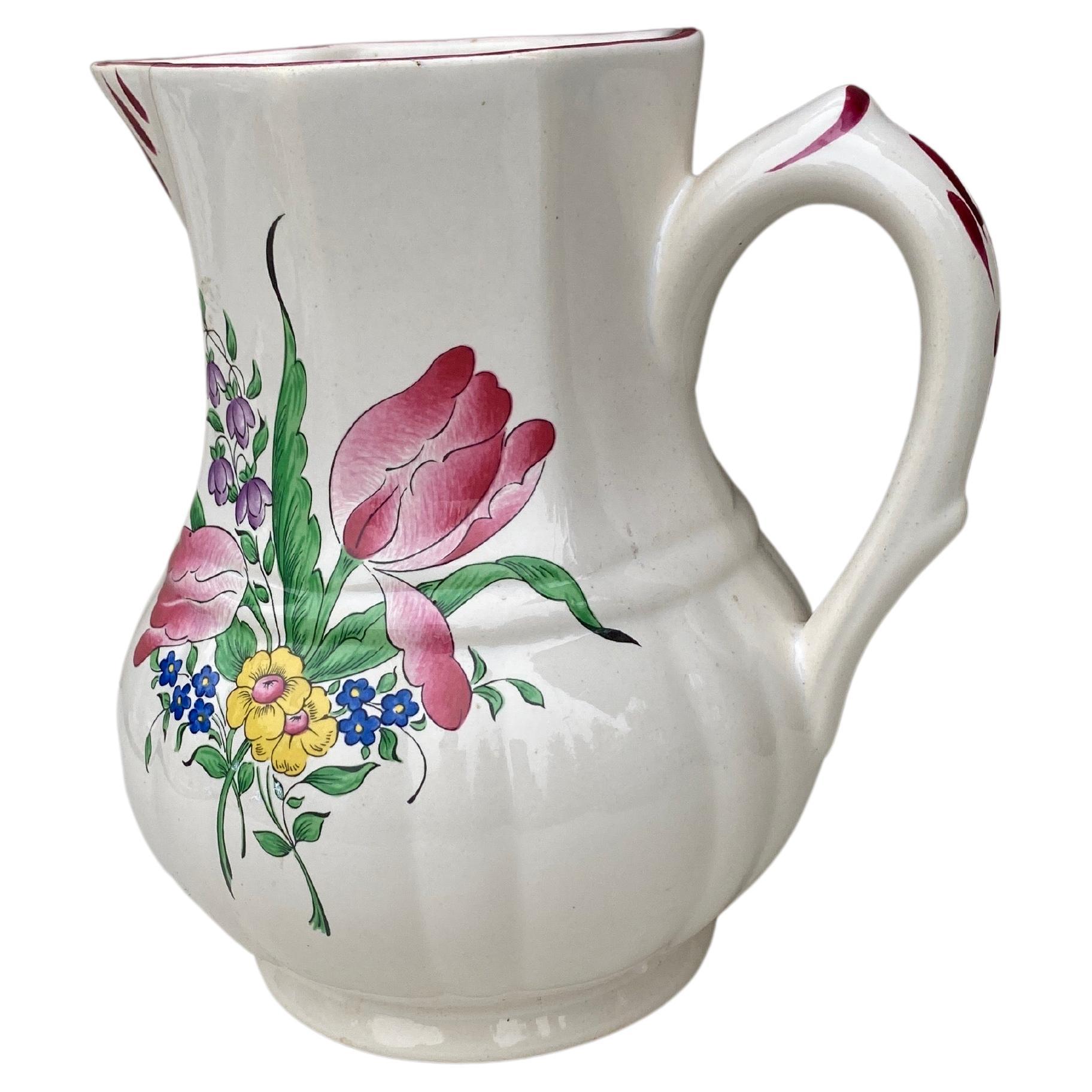 French Faience Pitcher signed KG Luneville circa 1940.