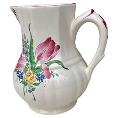 French Faience Pitcher Luneville circa 1940