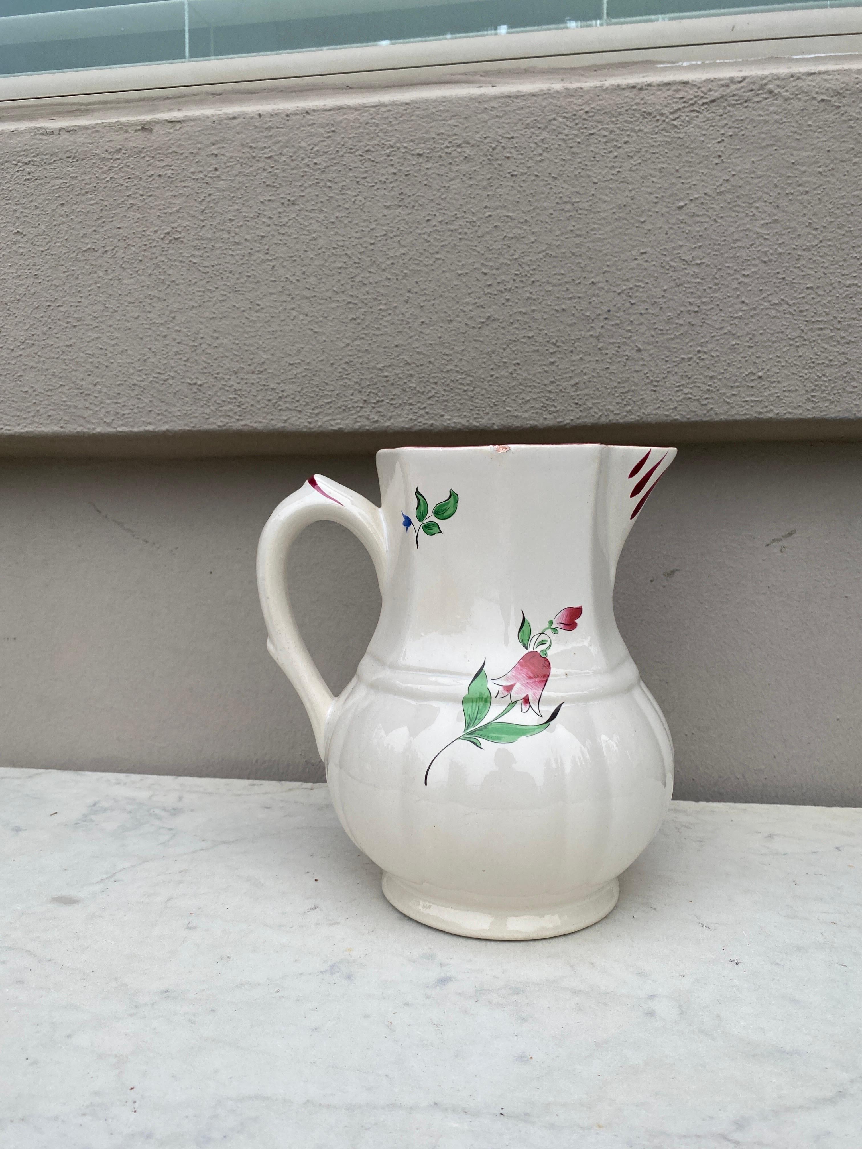 French Faience Pitcher Luneville circa 1940 In Good Condition For Sale In Austin, TX