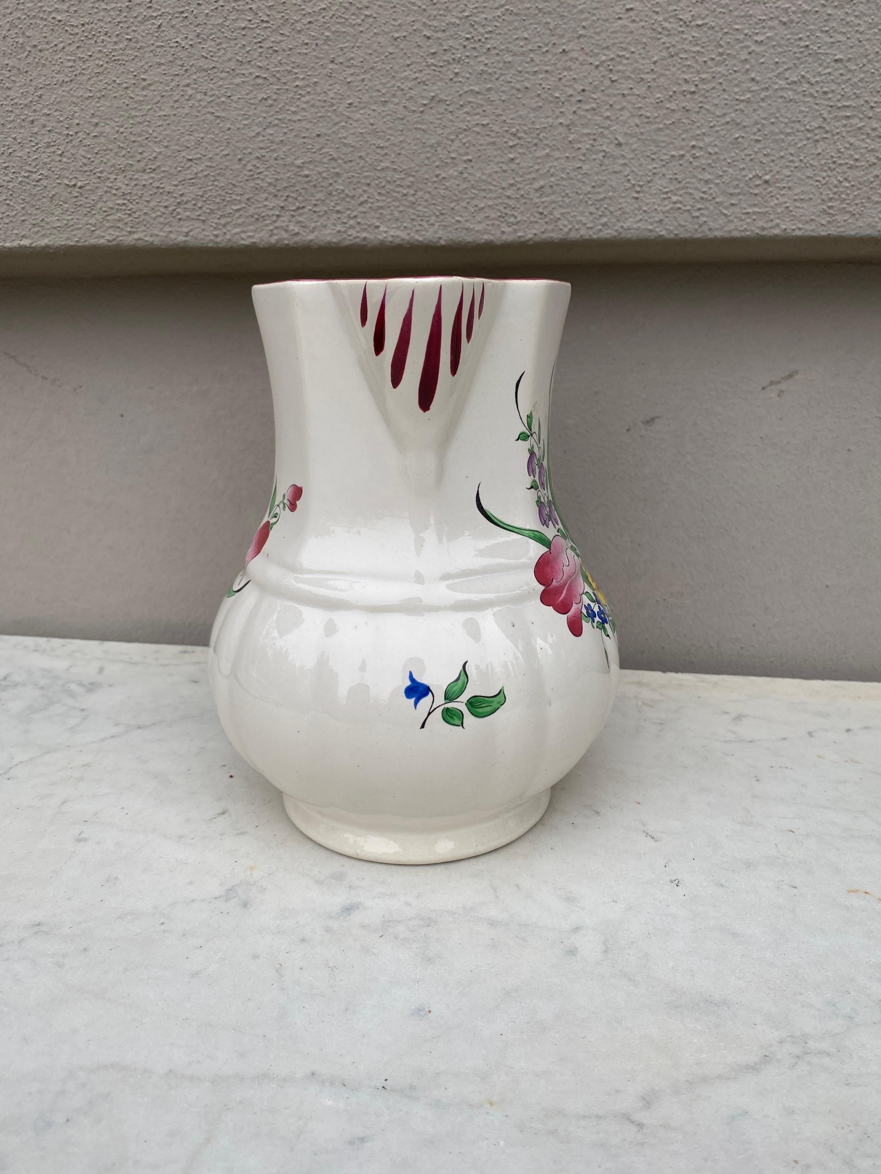 Mid-20th Century French Faience Pitcher Luneville circa 1940 For Sale