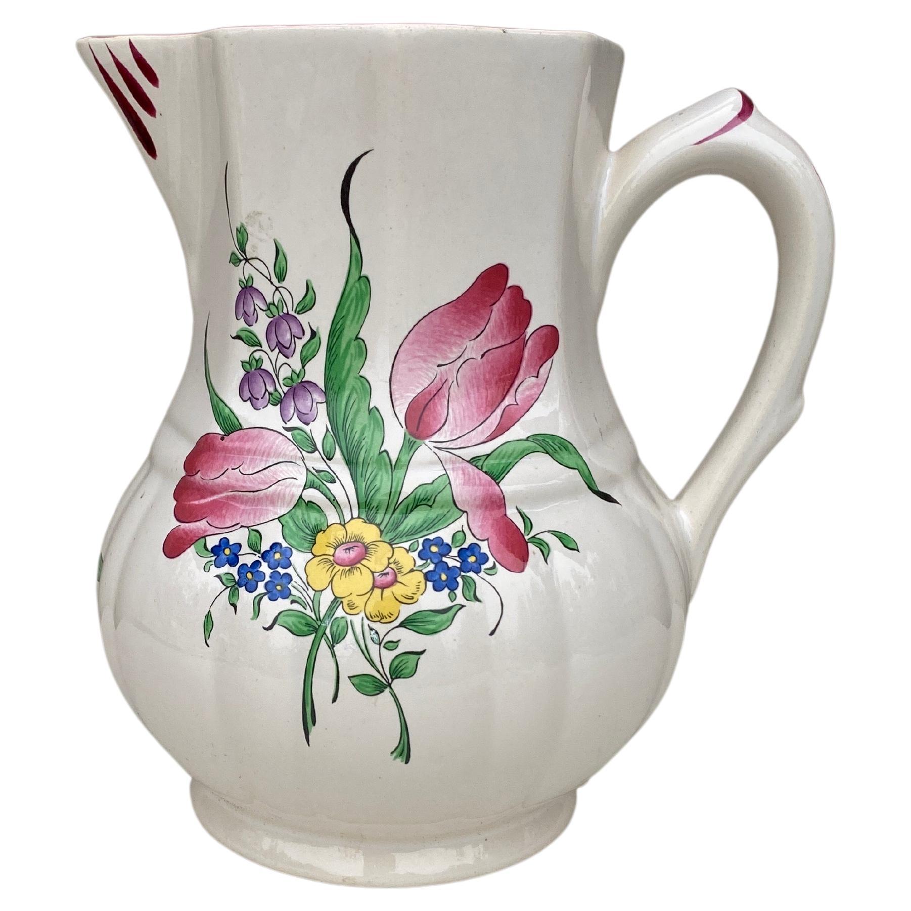 French Faience Pitcher Luneville circa 1940 For Sale