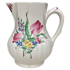 Vintage French Faience Pitcher Luneville circa 1940