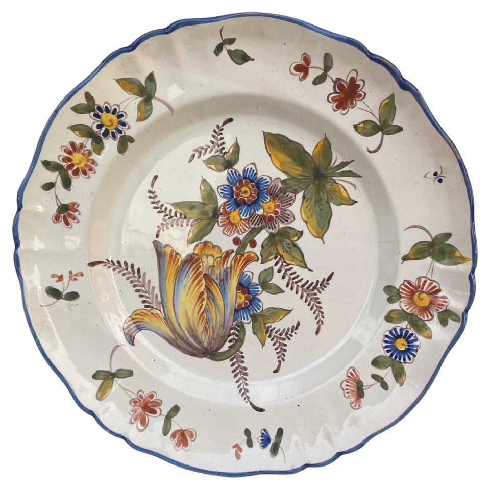 French Faience Nautical Pattern Plate, circa 1900 For Sale at 1stDibs
