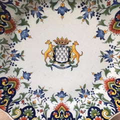 French Faience Plate Fourmaintraux Desvres, circa 1890