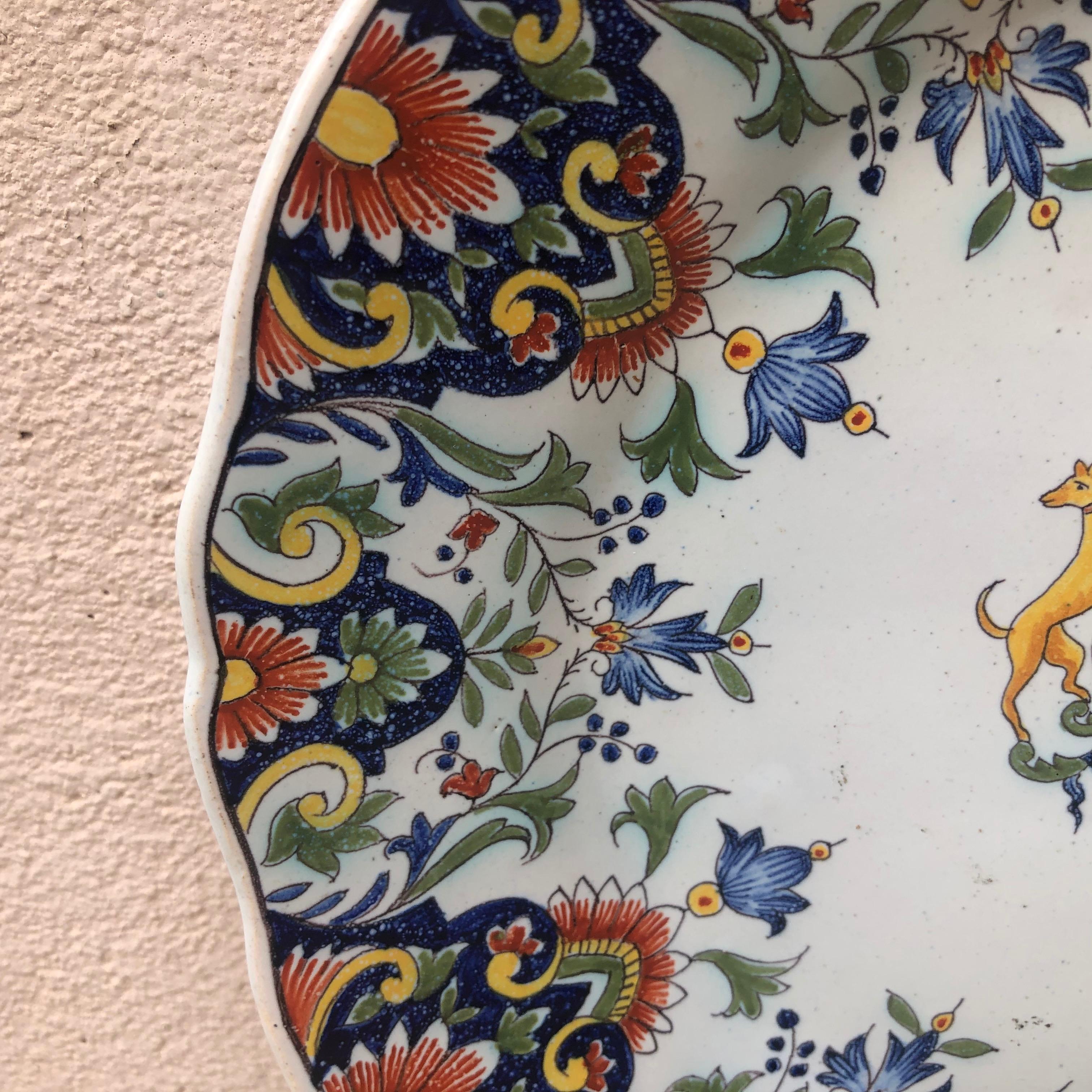 French Faience Plate Fourmaintraux Desvres, circa 1890 In Good Condition In Austin, TX