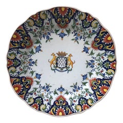 Piatto di faience francese Fourmaintraux Desvres, 1890 circa