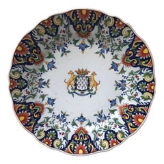 French Faience Plate Fourmaintraux Desvres, circa 1890