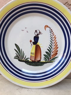 French Faience Plate Henriot Quimper, circa 1930