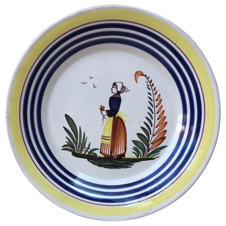 French Faience Plate Henriot Quimper, circa 1930 For Sale at 1stDibs |  henriot quimper plate, quimper faience, faience quimper