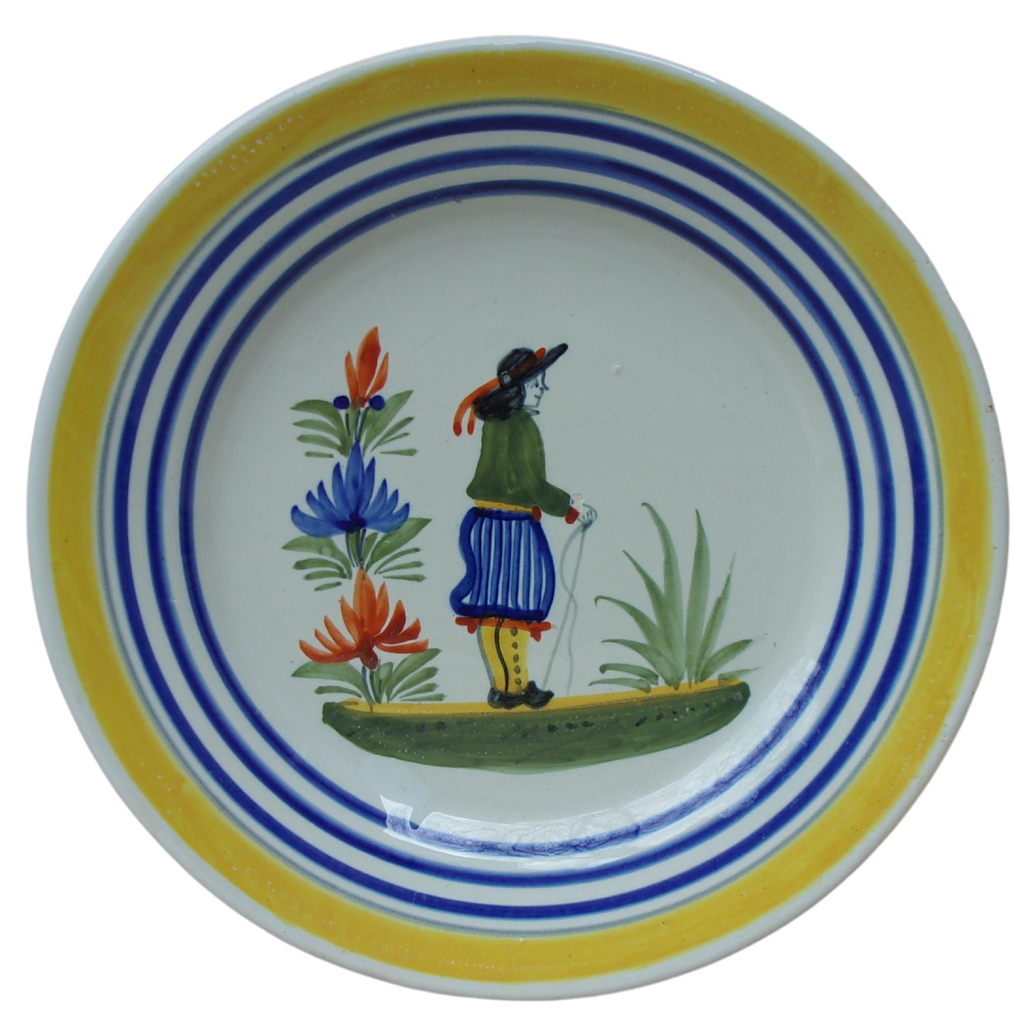 French Faience Plate Henriot Quimper, circa 1930
