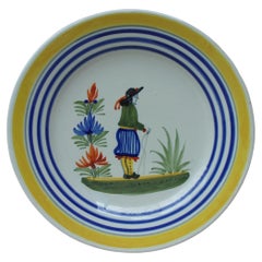 Retro French Faience Plate Henriot Quimper, circa 1930