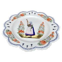 French Faience Plate Henriot Quimper Circa 1950