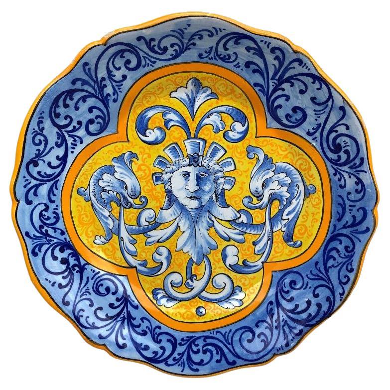 Assiette en faïence française Keller & Guerin Luneville, vers 1890