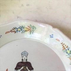 Piatto di faience francese Quimper, 1880 circa