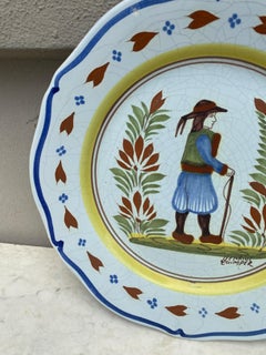 French Faience Plate Quimper circa 1950