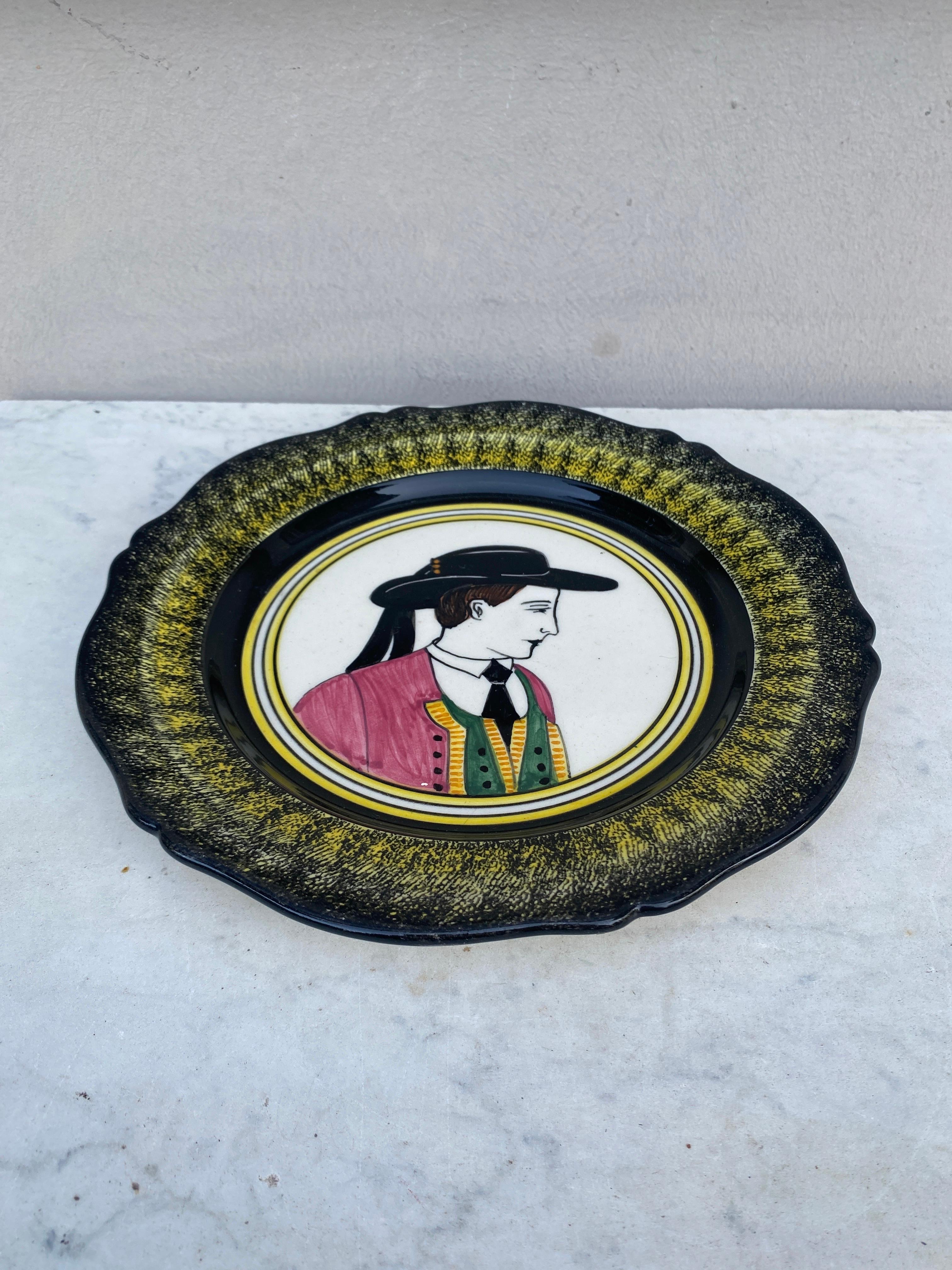 French Faience plate quimper circa 1950.
