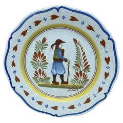 French Faience Plate Quimper circa 1950