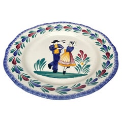 French Faience Plate Quimper circa 1960