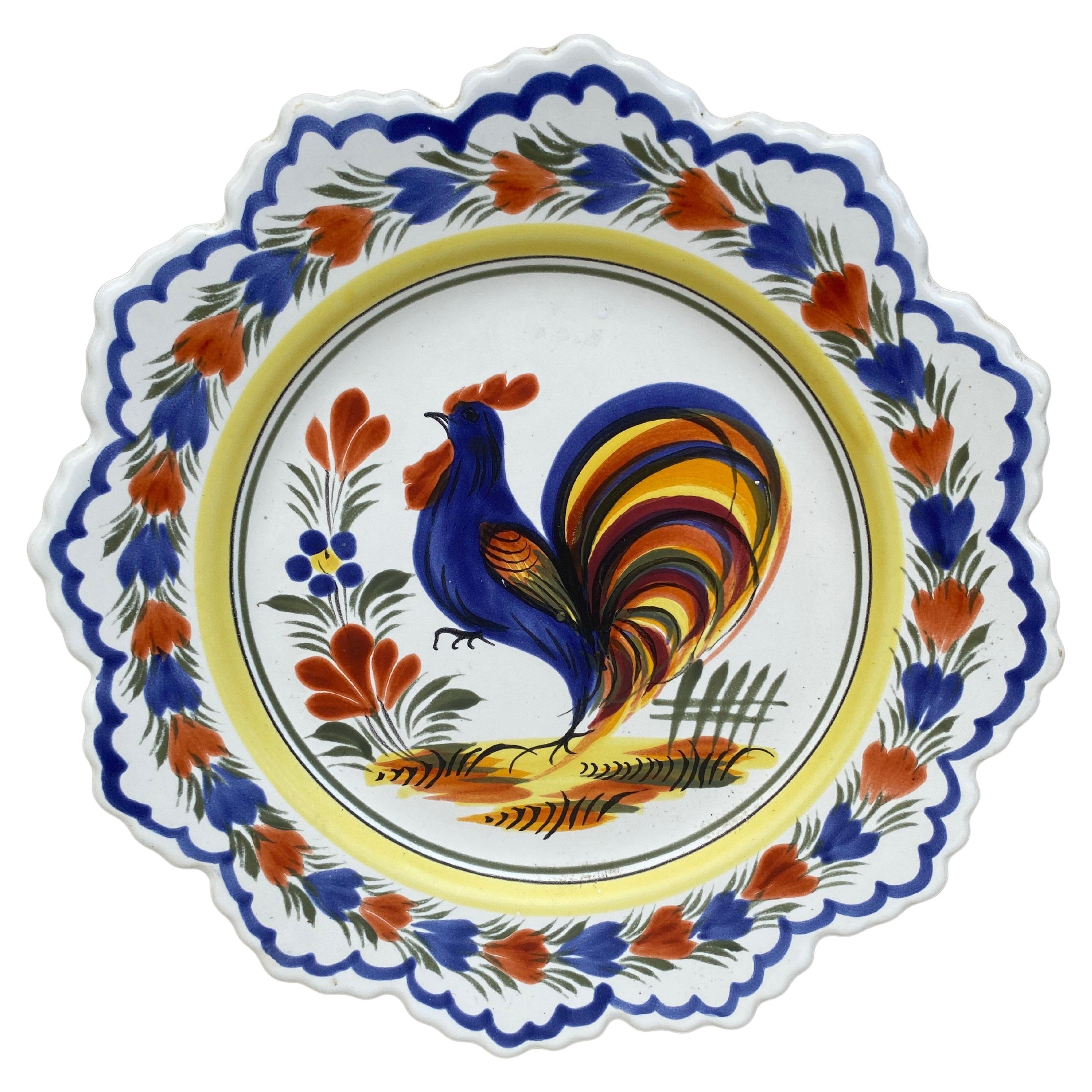 French Faience Plate Quimper circa 1960 For Sale