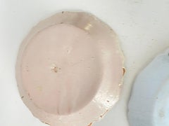 French Faience Plates 19th Century Birds..Decor Pattern Blue, Green Set of 4