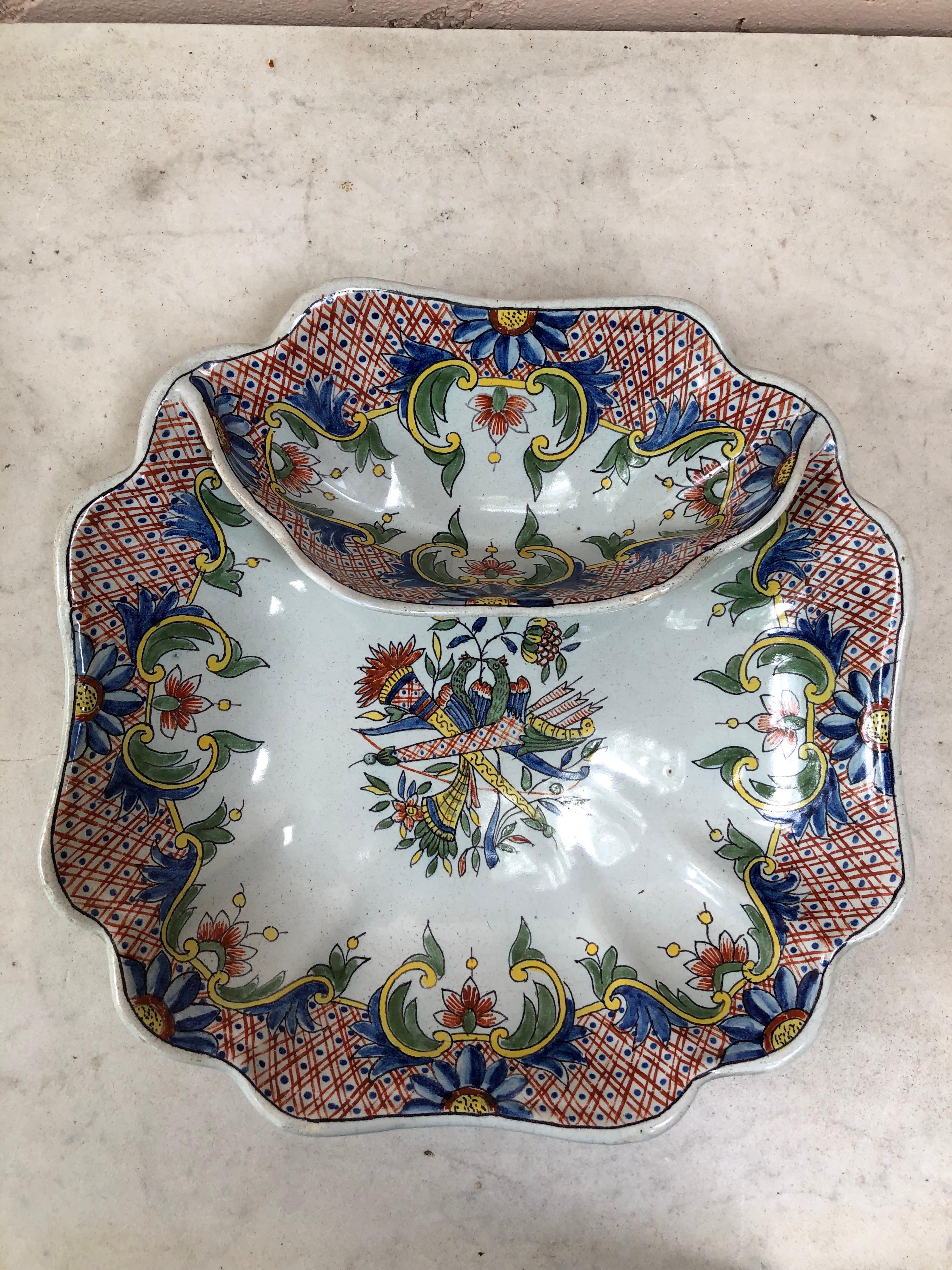 Rustic French Faience Platter Desvres, Circa 1890 For Sale