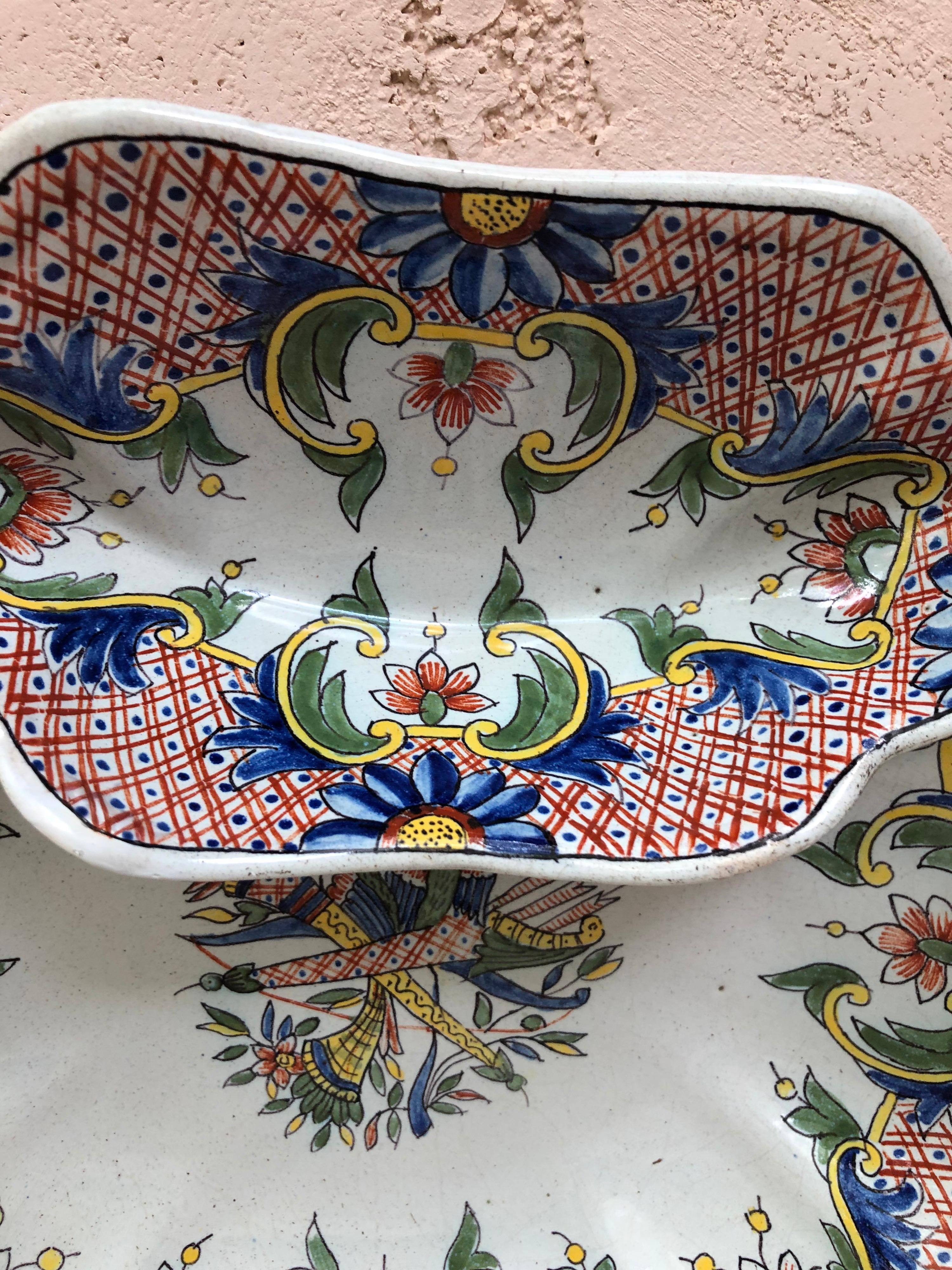 Late 19th Century French Faience Platter Desvres, Circa 1890 For Sale