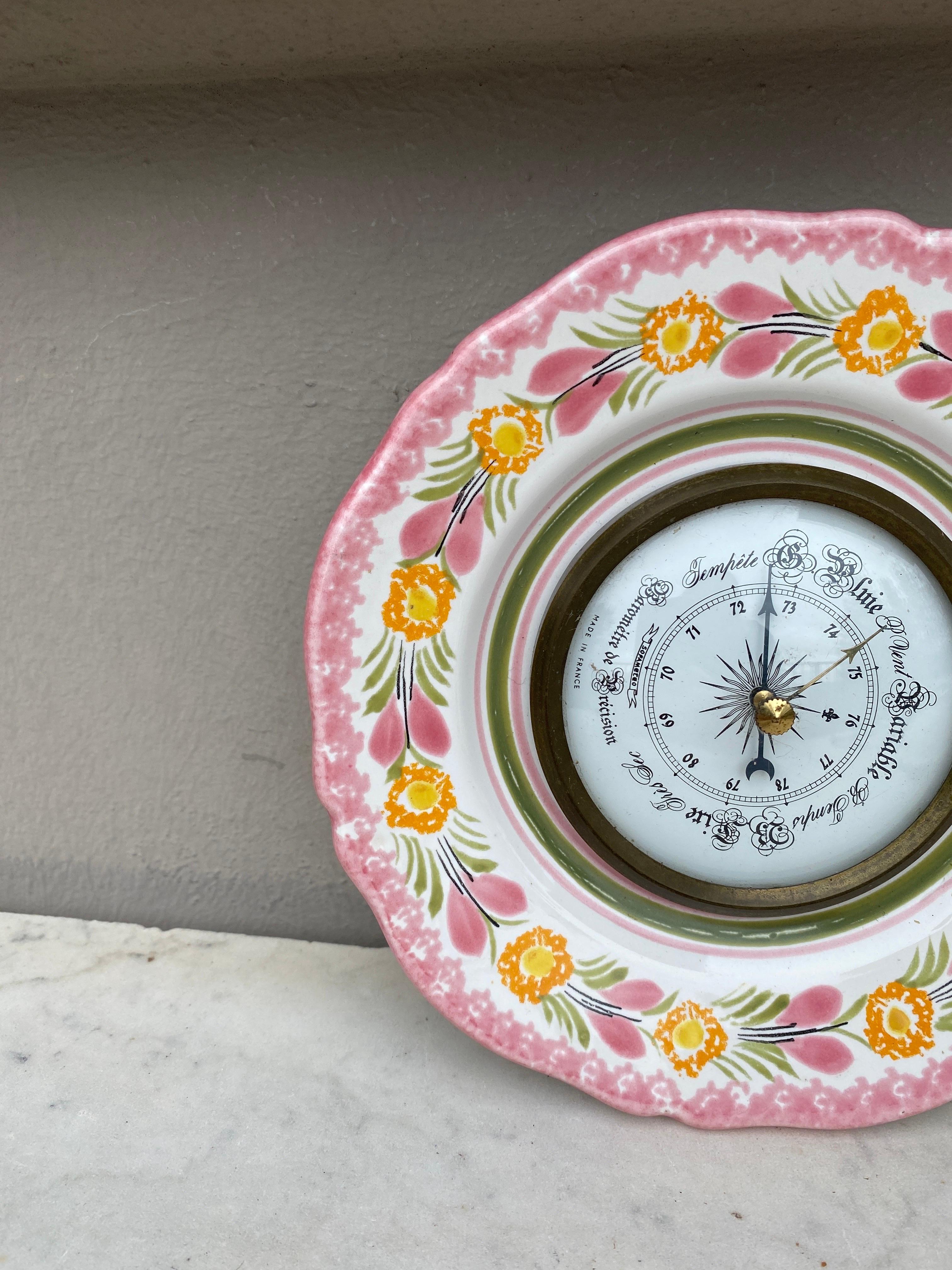 Rustic French Faience Quimper Clock Circa 1950 For Sale