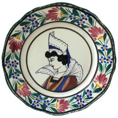 French Faience Quimper Plate, circa 1930