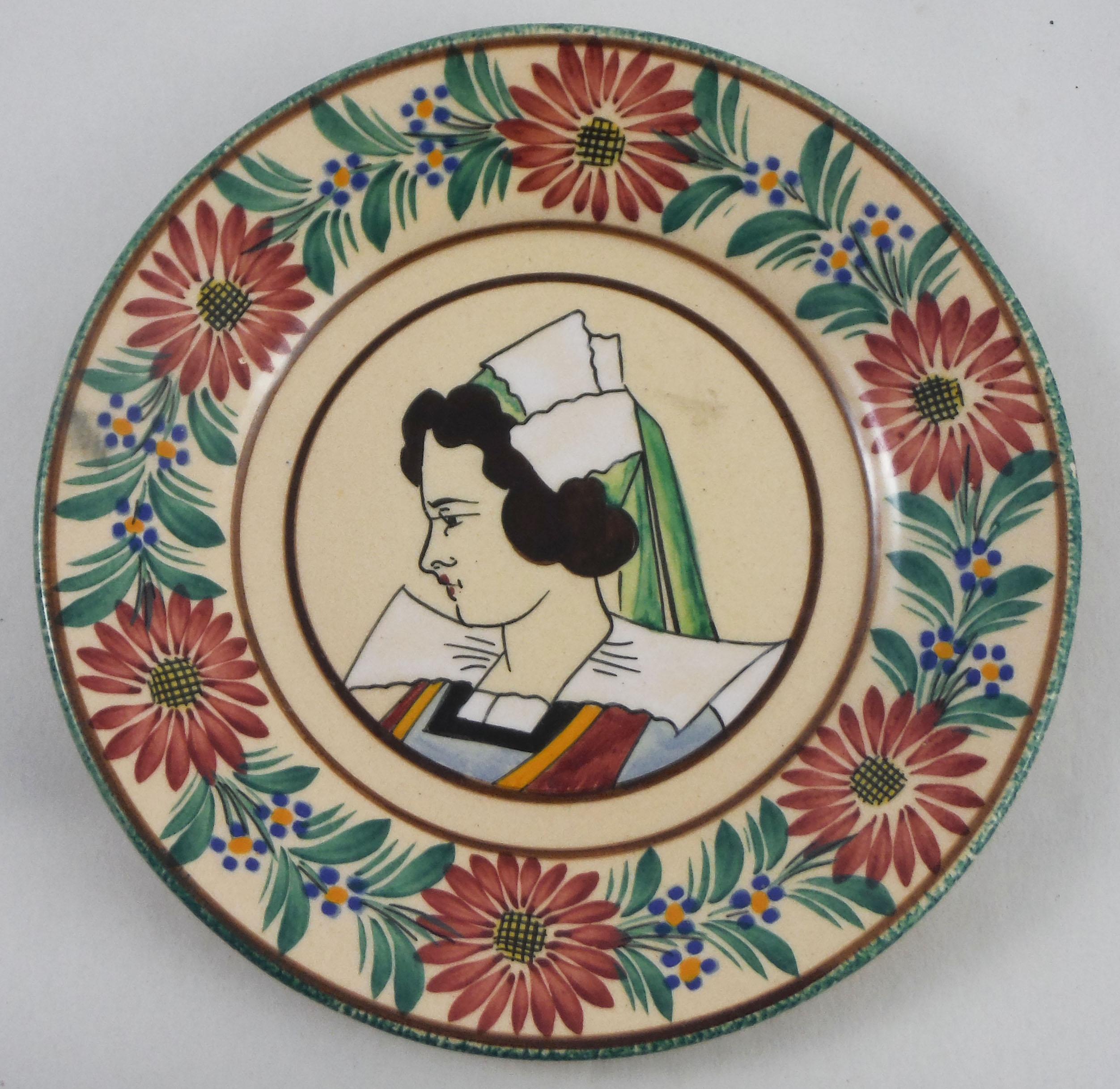 French Faience Quimper Platter Signed Henriot Quimper In Good Condition For Sale In Austin, TX