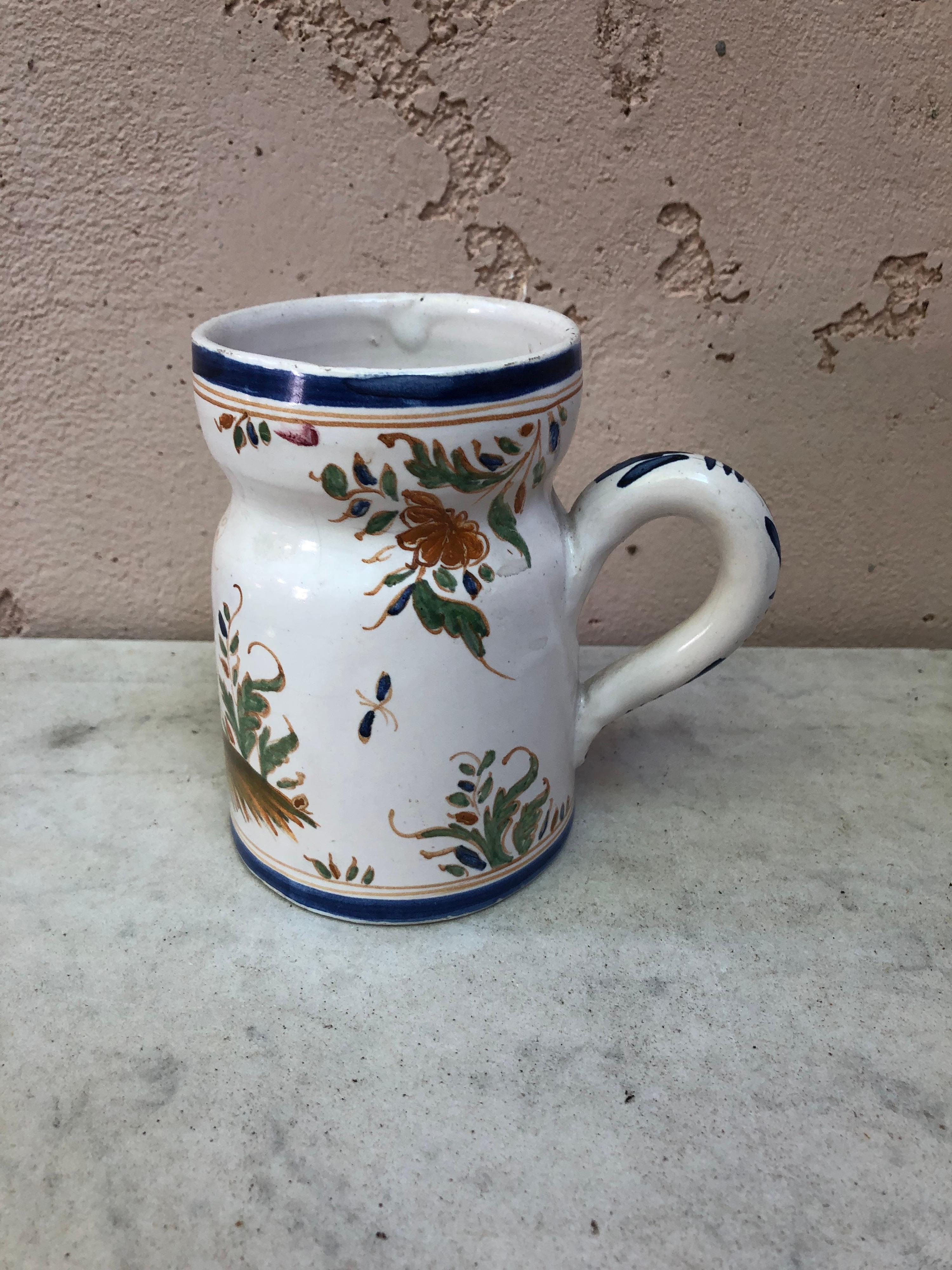 Country French Faience Rustic Pitcher Circa 1920 For Sale