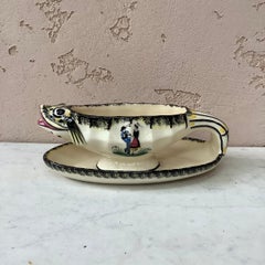 French Faience Saucer Henriot Quimper, circa 1940