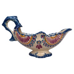 Platillo de loza francés firmado Henriot Quimper hacia 1940