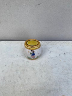 French Faience Secouette Flask / Hand Warmer HB Quimper, Circa 1900