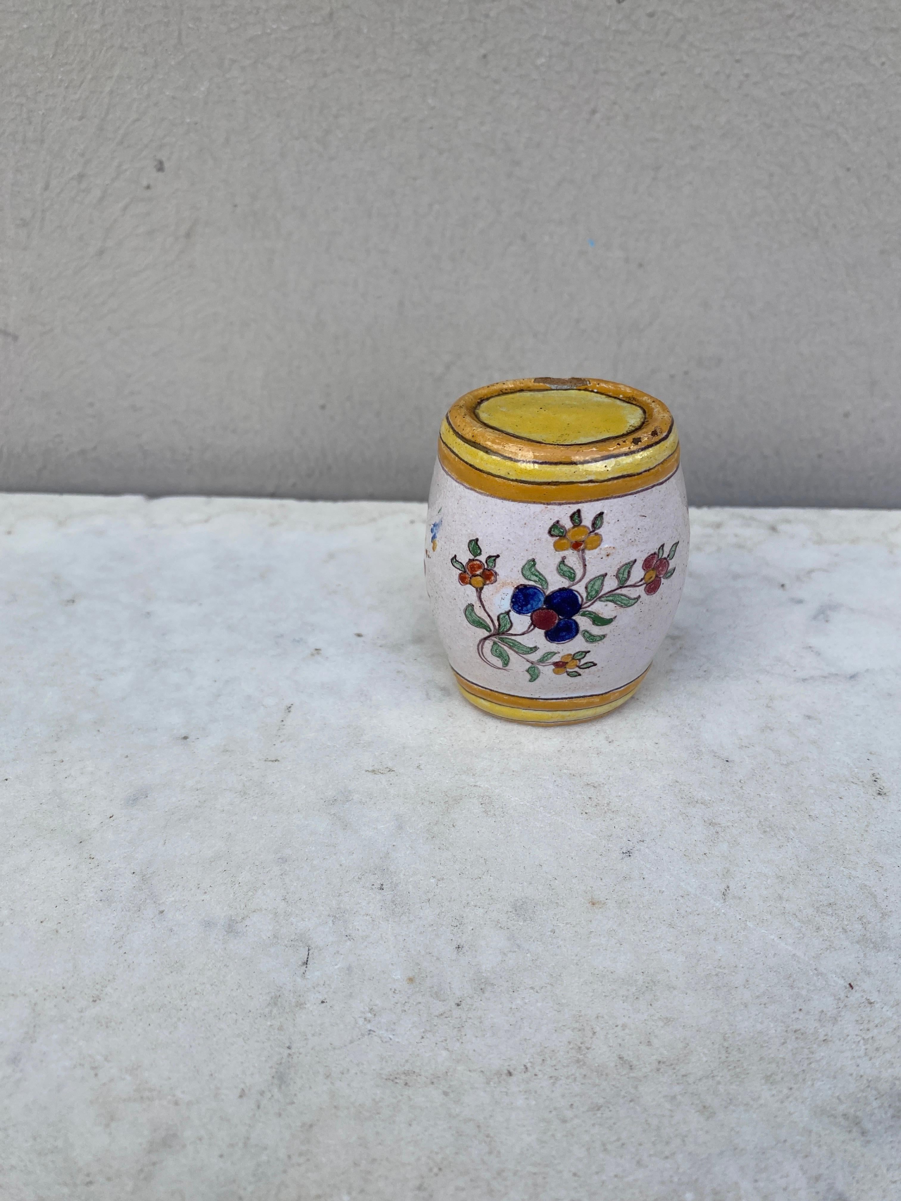 Rustic French Faience Secouette Flask / Hand Warmer HB Quimper, Circa 1900 For Sale
