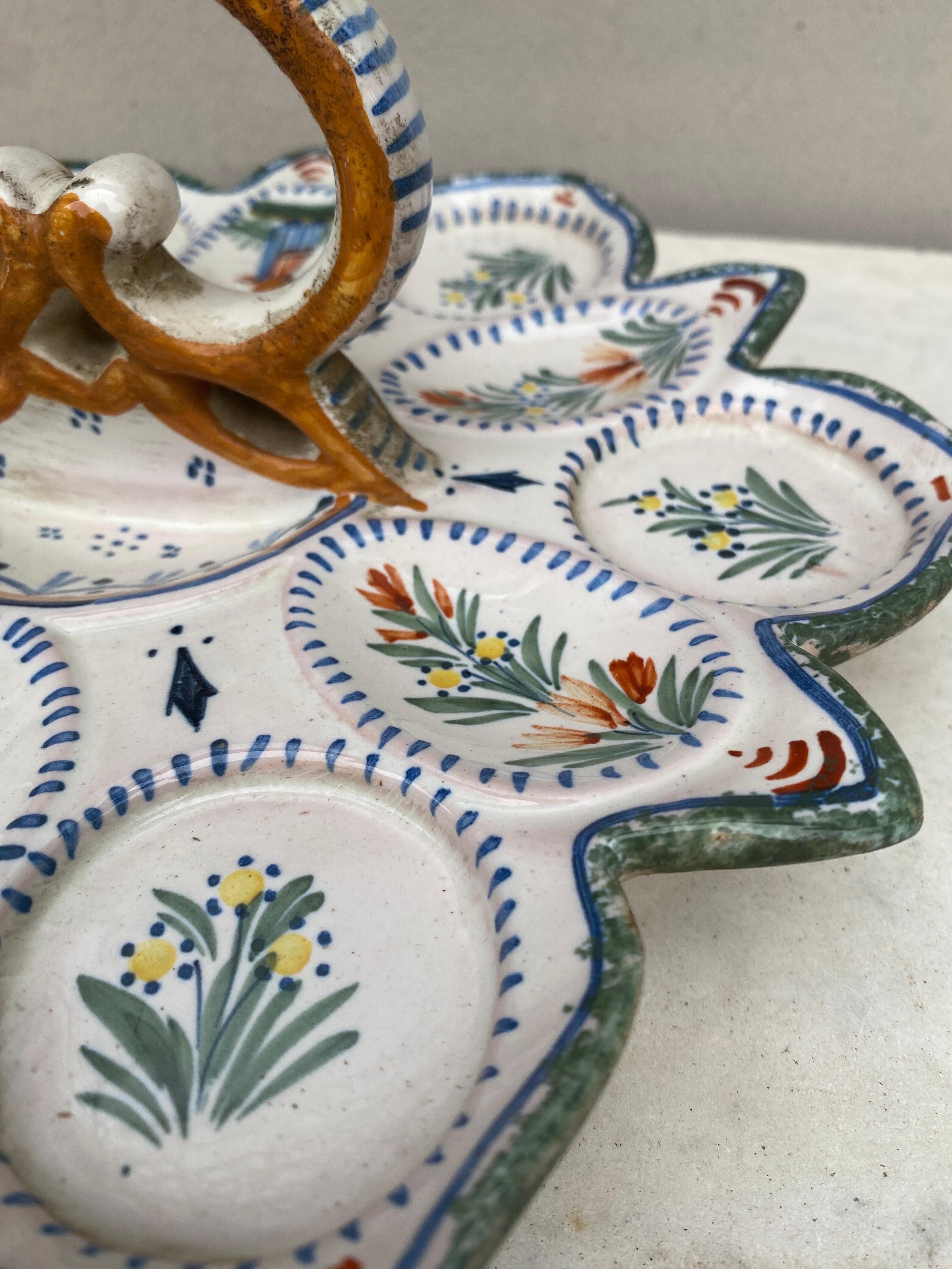 French Faience Server Oyster Henriot Quimper Circa 1900 For Sale 1