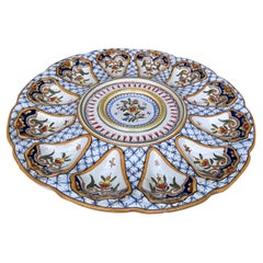 Piatto da portata in maiolica francese Oyster Desvres Circa 1900