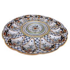 Französische Fayence Servierplatte Auster Desvres CIRCA 1900