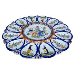French Faience Server Platter Oyster Henriot Quimper Circa 1900