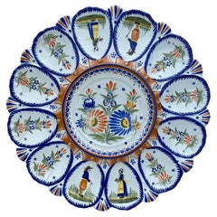 French Faience Server Platter Oyster Henriot Quimper Circa 1900